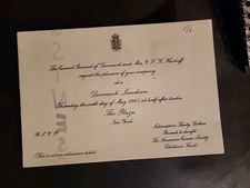 EMBOSSED INVITATION 1965 THE PLAZA HOTEL GFK HARHOFF & DENMARK CONSUL LUNCHEON