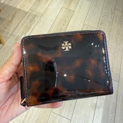 Tory Burch Emerson Tortoise Patent Mini Wallet 165945 | eBay