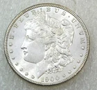 1900 P Morgan Silver Dollar BU Frosty White Luster in saflip #P257