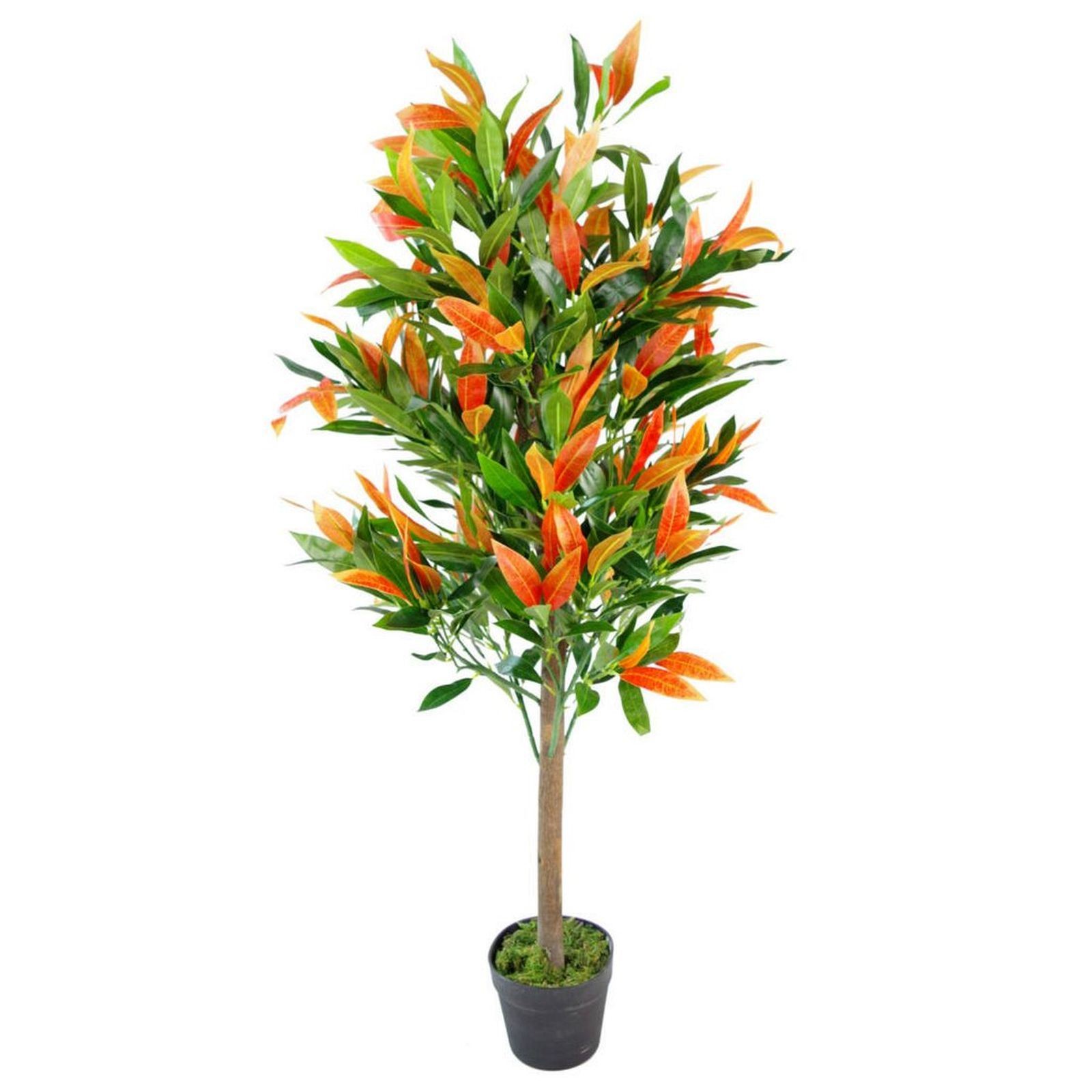 Leaf Unisex Red Robin Artificial Ficus Tree Photinia Green 130Cm - Image 2