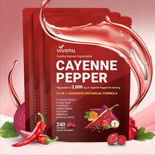 Cayenne Pepper Softgels Supplement, Supports Leg Vein, 240 Vivonu FAST SHIPPING