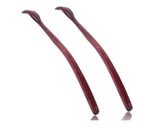 Oversized Wooden Back Scratcher: 18'' Extended Curved Handle for Better Reach,2p