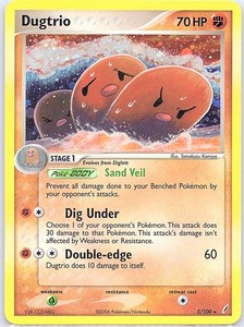 Dugtrio 5/100 Holo Crystal Guardians - Pokemon Card - NM