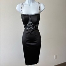 Satin Dress Medium Lace Mesh Ruffle Bustier BodyCon Festival Dark Fairy Romantic