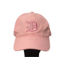 Woman’s Strapback Adjustable Pink Baseball Cap Embroidered Old English “D” READ