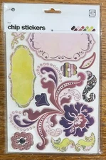 Basic Grey Designer Chipboard Real Thick & Sticky Chip Stickers 4pgs