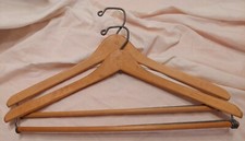 NAGEL AUSTIN 2 Vintage ANGLED Wood SUIT PANT LOCK BAR Hangers SIZE SHAPE MATCH