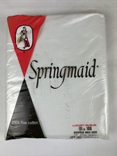 Springmaid Flat Double White 81 x 108 Sheet Luxury Muslin Made In USA