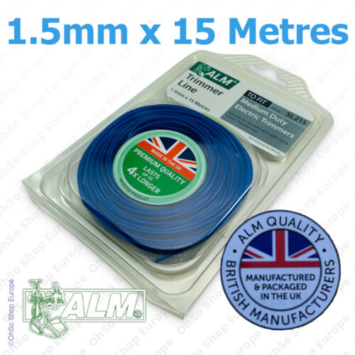 Strimmer Line Medium Duty for Al Makes Of Electric Trimmers Using 1.5mm Cord 15M