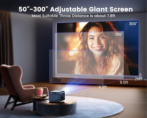 WiMiUS K9 4K Video Projector Wifi6 Bluetooth 700ANSI 1080P Auto Focus & Keystone - Picture 7 of 10