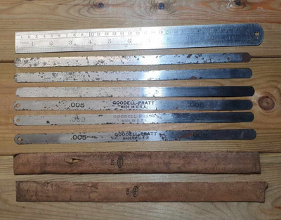 Vintage lange Fühlerlehren Moore Wright Goodell Pratt Starrett USA Werkzeuge alt Vintage