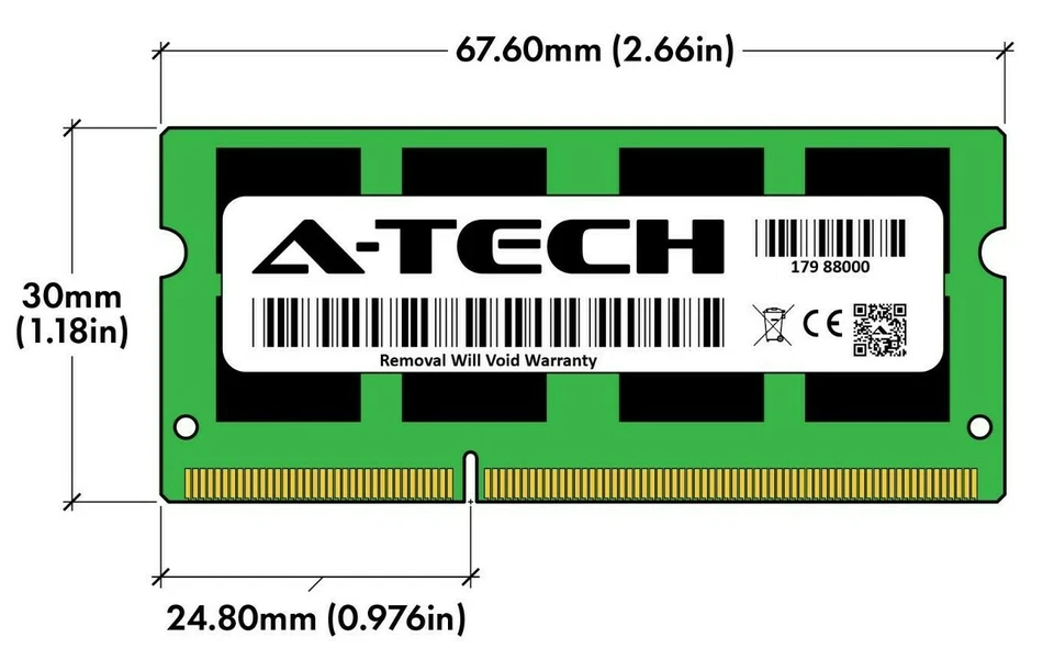 A-Tech 8GB DDR3 1600 PC3-12800 Laptop SODIMM 204-Pin Memory RAM PC3L DDR3L 1x 8G - Image 3 of 4