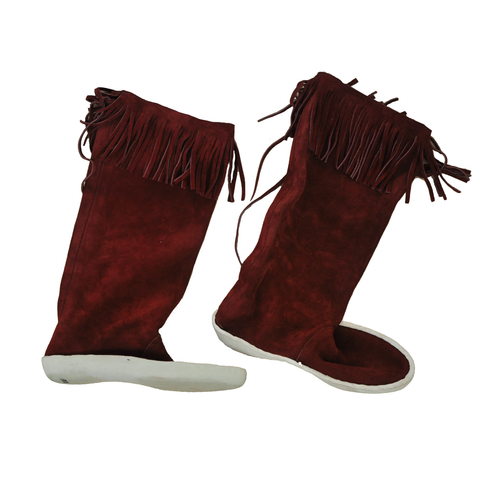 17" Tall Fringe Moccasins w/ Thick Leather Sole - Picture 18 of 26
