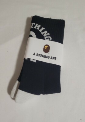 NEW BAPE Black & White BWS Logo Socks Size OS