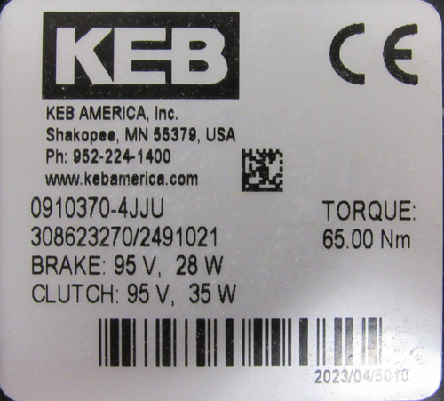 NEW KEB 0910370-4JJU BRAKE CLUTCH 95V 308623270/2491021 - 第 4/4 張圖片