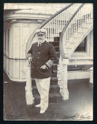 FINE ORIGINAL PHOTO KING EDWARD VII ON BOARD ROYAL YACHT VICTORIA & ALBERT
