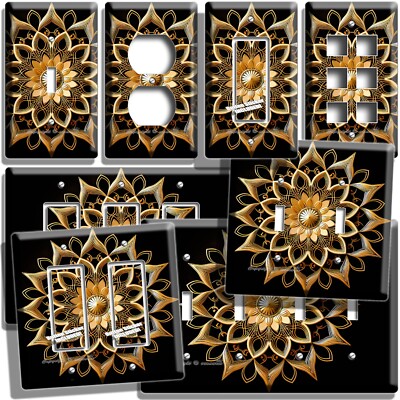 GOLDEN MANDALA BALANCE PROTECTION LIGHT SWITCH OUTLET WALL PLATES ROOM ART DECOR