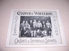 c.1900 STAFF at COOPER & WHEELDON OUTFITTERS TAILORS OXFORD & TERMINUS ST LONDON