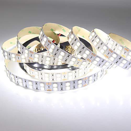 Led Strip Lights Daylight White 6500k Smd 5050 Double Row 600leds Dc 12v Cold Wh-image