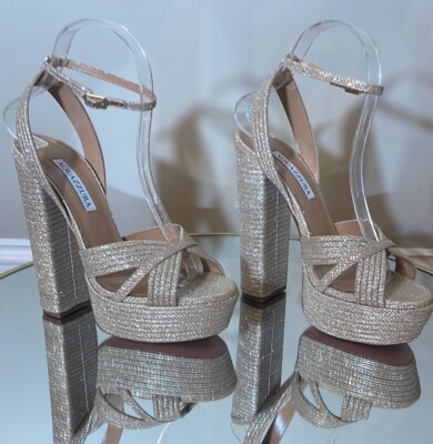 Aquazzura Sundance 140 Glitter Platform Heeled Sandals Size Aquazzura Sundance 140 Glitter Platform Heeled Sandals Size