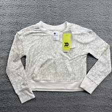 All in Motion Girl's Size XS 4-5 Cozy Soft Crewneck Sweatshirt Cream