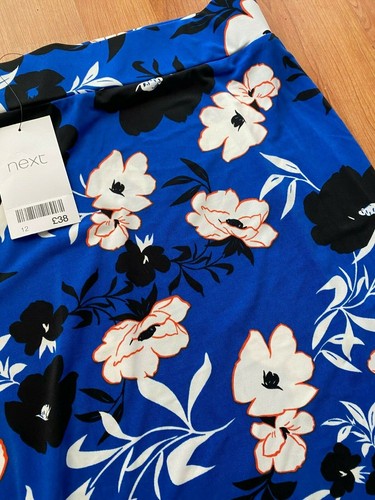 NEXT BLUE FLORAL ASYMMETRIC SKIRT..BRAND NEW..SIZE 12..SUMMER/OFFICE - Picture 3 of 4