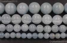 100 Natural Aquamarine Gemstone Round Beads 4mm 6mm 8mm 10mm 12mm 14mm 15.5"