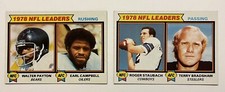 1978 Topps Rushing & Passing Leaders Pair - Payton Campbell Staubach Bradshaw