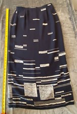 Josephine Chaus Collection Blue Geometric Maxi Skirt size 10