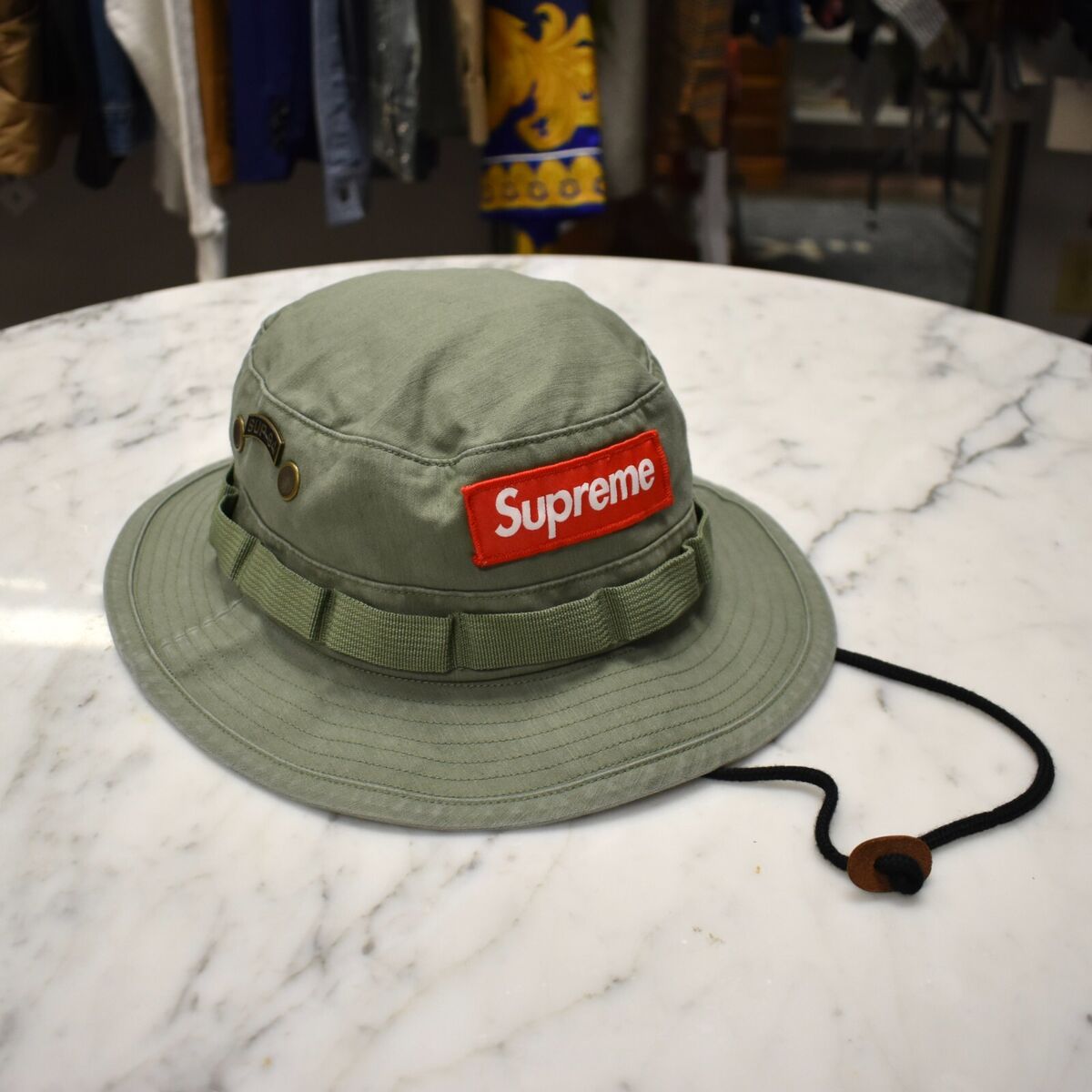 Supreme Olive Military Box Logo Boonie Bucket Hat Men's M/L Supreme Olive Military Box Logo Boonie Bucket Hat Men's M/L