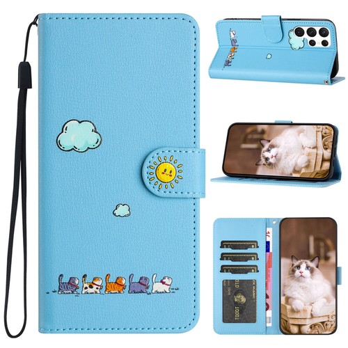 Flip Cat Leather Wallet Phone Case For Samsung S23 S22 S21 S20 Ultra Note 20 - 第 15/46 張圖片