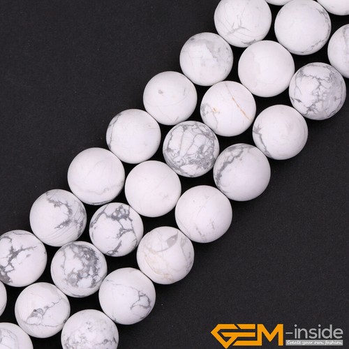 Natural White Howlite Jasper Gemstone Frosted Loose Beads for Jewelry Making 15" - Picture 37 of 45
