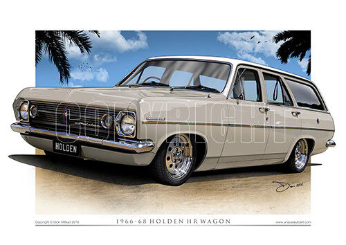 Holden HR Wagon Automotive Print - Classic Old Holden Car Drawing ( 12 Colours ) - Picture 12 of 16