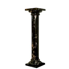 Colonne En Marbre Noir Portoro Design Intérieur Italien H 94cm