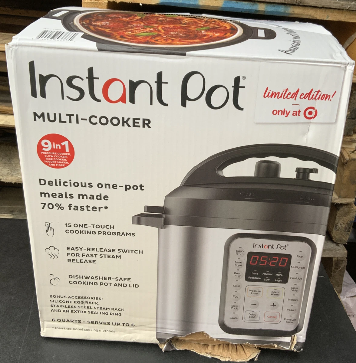 🍏 INSTANT POT 6 QT 9-IN-1 Pressure Cooker MULTI - COOKER 🆕