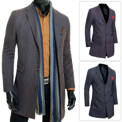 mens fitted overcoat