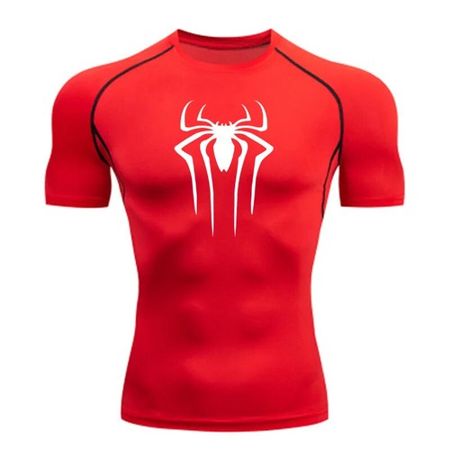 New Compression Shirt Men Spider Fitness Gym Sport Running T-Shirt Rashgard Tops - Picture 28 of 37