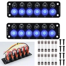 2Pack 6 Gang LED Circuit Toggle Switch Panel ON/OFF Waterproof for RV Car Marine