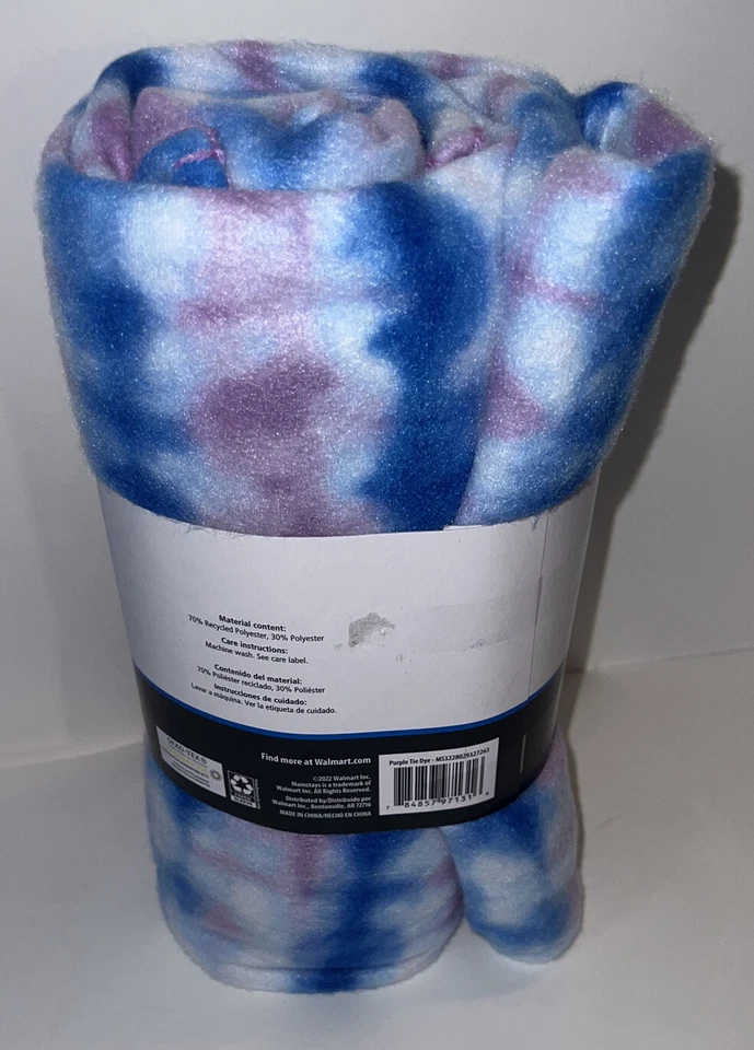Fleece Throws 50 X 60 Multi-Colored TIE DIE By Mainstays - Image 3 of 3