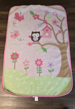Garanimals Pink Owl Butterfly Flowers Birdhouse Tree Plush Baby Blanket Walmart