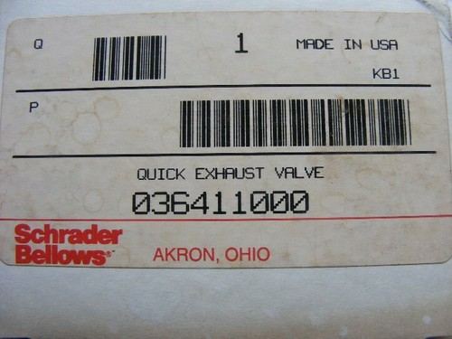 SCHRADER BELLOWS 3641-1000 Quick Exhaust Valve NEW VALVE 36411000 - Imagen 2 de 3