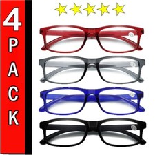 4 PK Unisex Blue Light Blocking Reading Glasses Computer Readers for Men Women