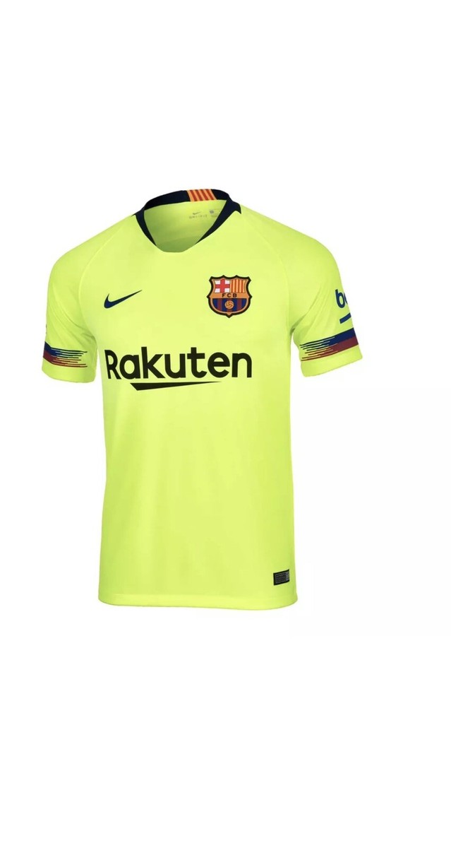 Nike FC Barcelona Barça 2018/19 Away Mens Soccer Jersey Yellow