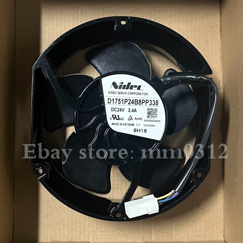 NIDEC D1751P24B8PP338 24V 3.4A 17251 17cm Cooling Fan for Inverter