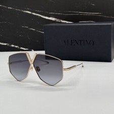 NEW VALENTINO V-HEXAGON GREY TITANIUM WOMEN SUNGLASSES VALENTINO VLS-115A