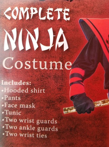 Disfraz Ninja Completo Rojo Negro Niño Niños Talla Mediana 8 - 10 NUEVO en paquete - Imagen 2 de 3