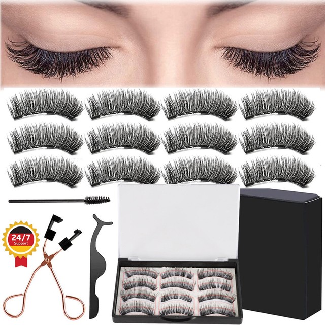 12x ciglia magnetiche 3D ciglia finte senza eyeliner set ciglia artificiali- 12x ciglia magnetiche 3D ciglia finte senza eyeliner set ciglia artificiali-