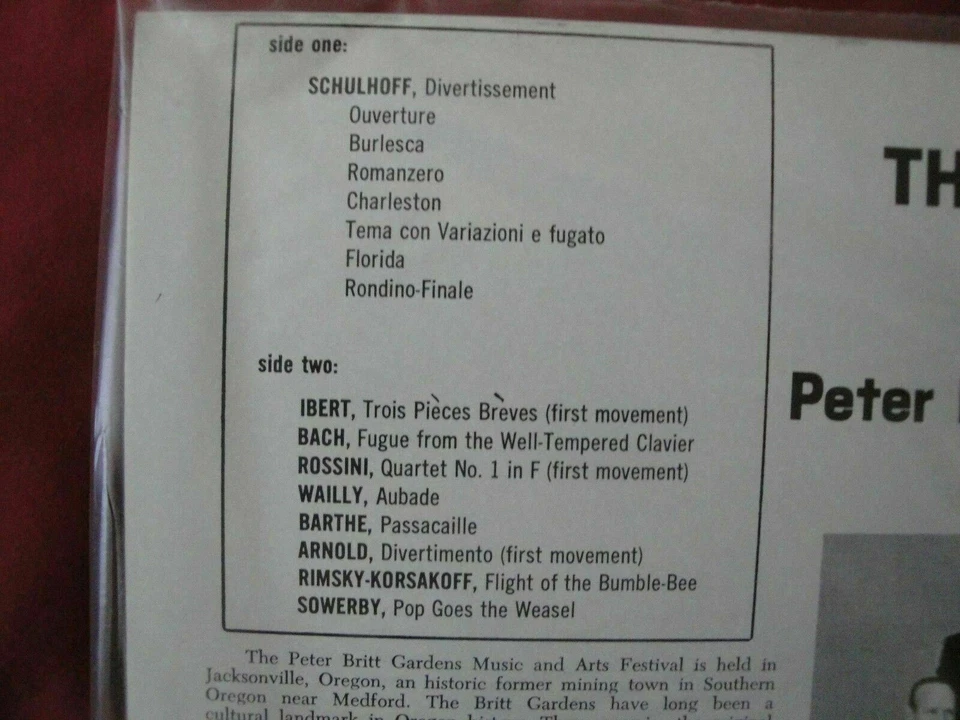 The Westwood Wind Quintet of Los Angeles "Pops and Encores" Mint Sealed Vinyl Lp - Imagem 3 de 3