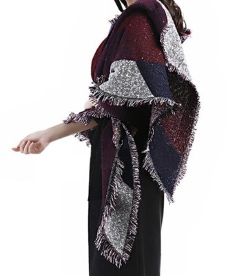 Wintermode Damen Frauen warmer Poncho dicker Stil Schal Cape Tuch