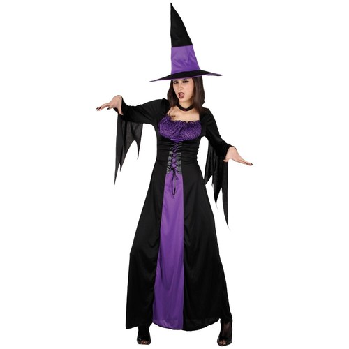 Ladies SPELLBOUND PURPLE WITCH Halloween Fancy Dress Costume UK Sizes 6-24 - Picture 8 of 12